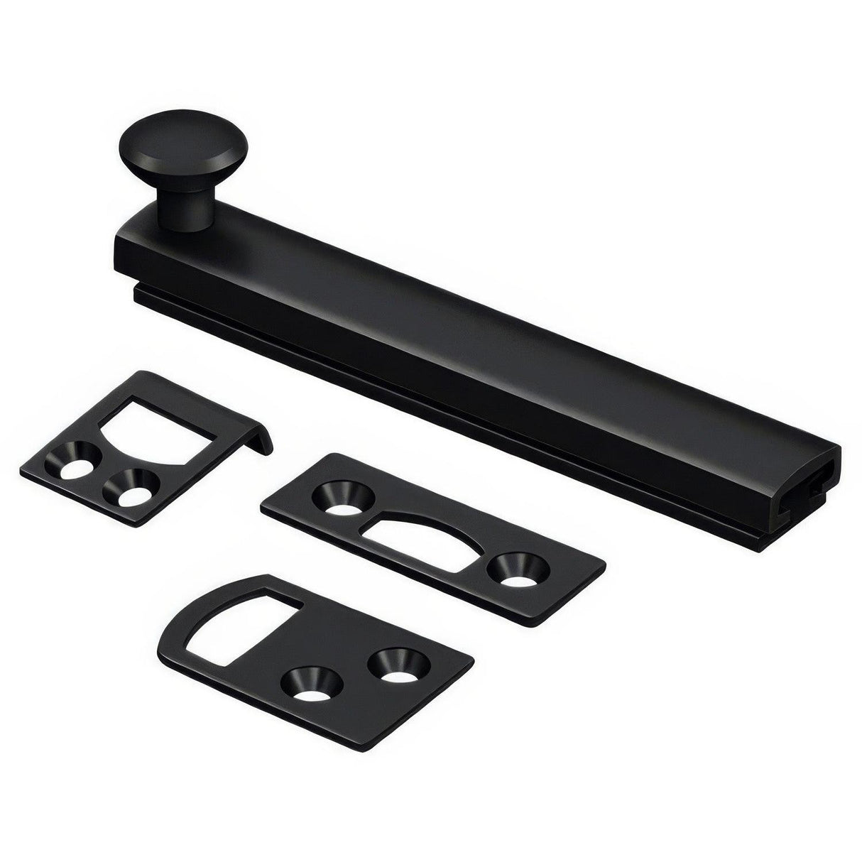 Deltana 4SBCS19 4SBCS 4" Surface Bolt with Concealed Screws Black