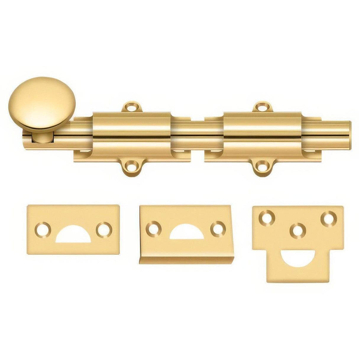 Deltana 6SB003 6SB 6" Security Surface Bolt Lifetime Polished Brass