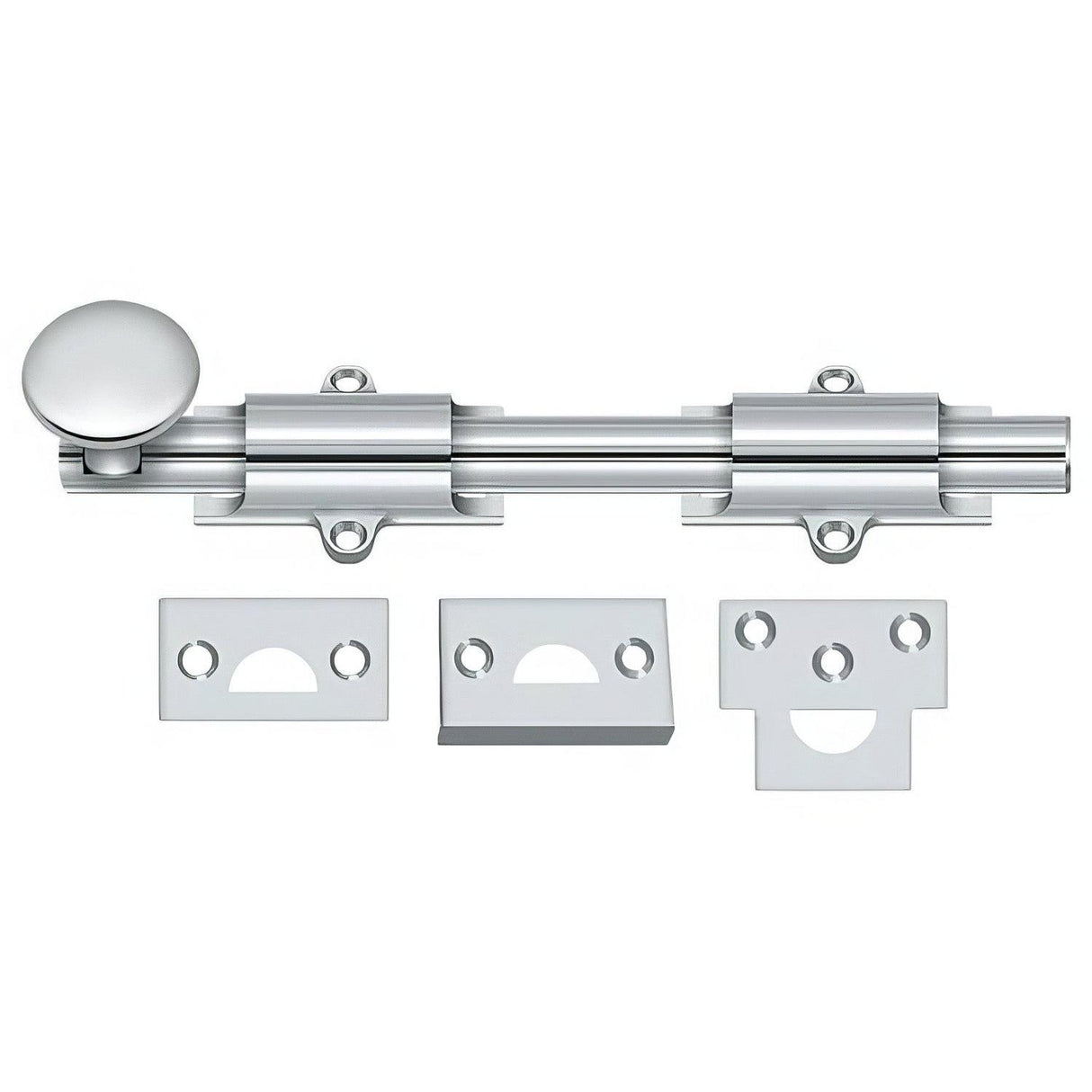 Deltana 8SB26 8SB 8" Solid Brass Surface Bolt Polished Chrome