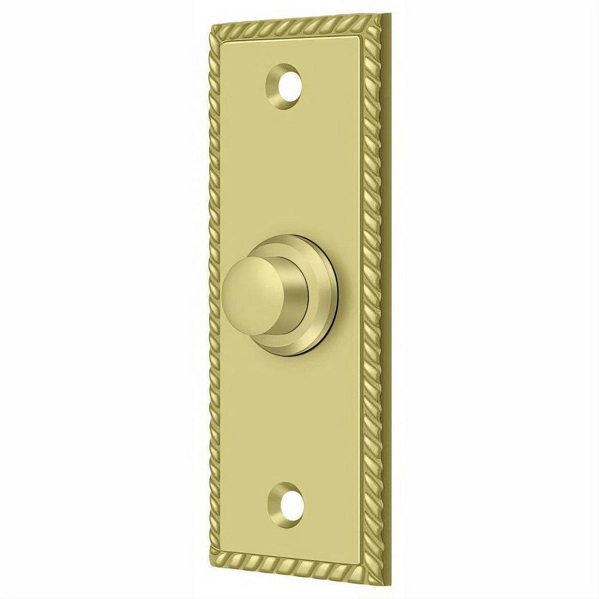 Deltana BBSR333U3 BBSR333 Rectangular Rope Bell Button Polished Brass