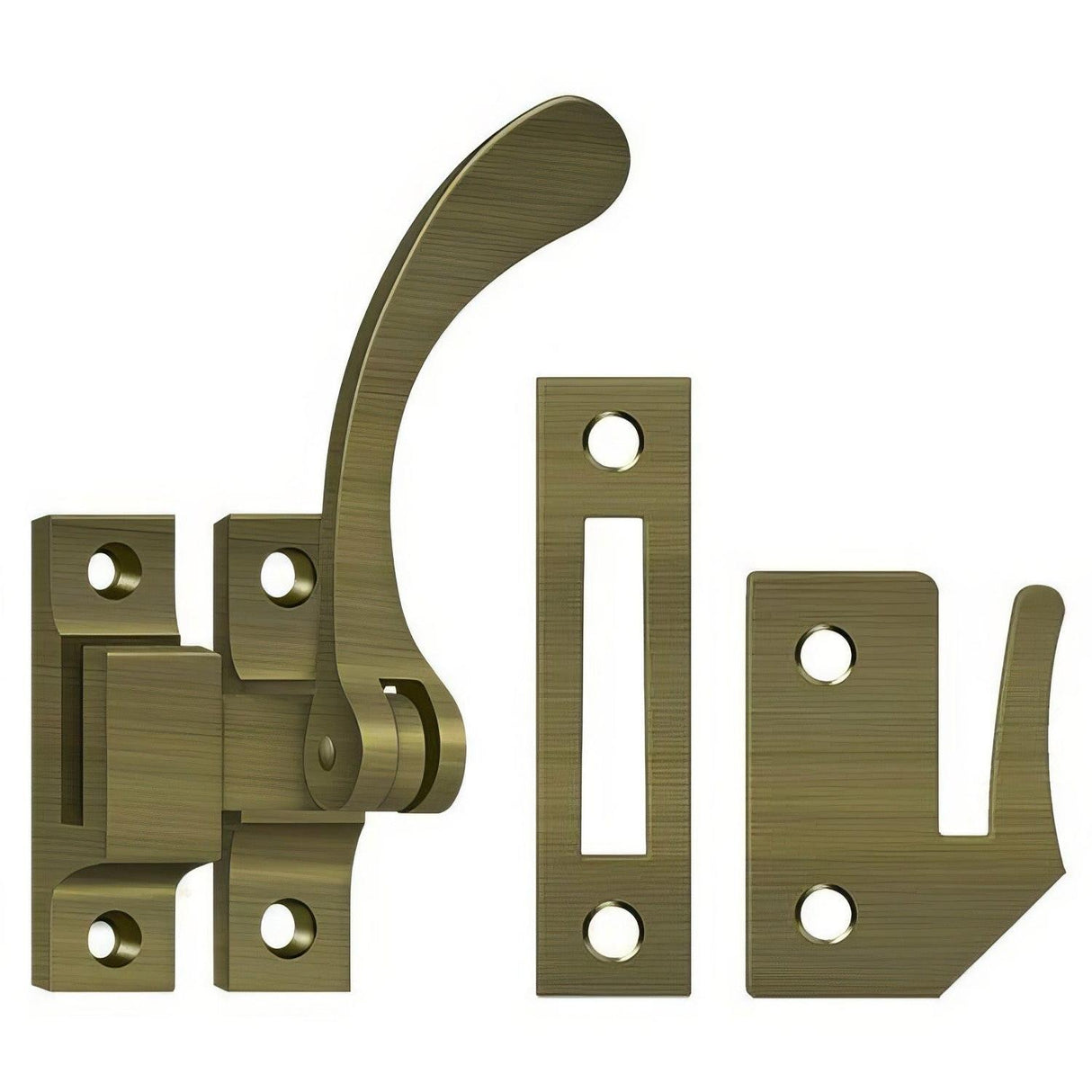 Deltana CF450U5 CF450 4-1/2" Reversible Casement Fastener Window Lock Antique Brass