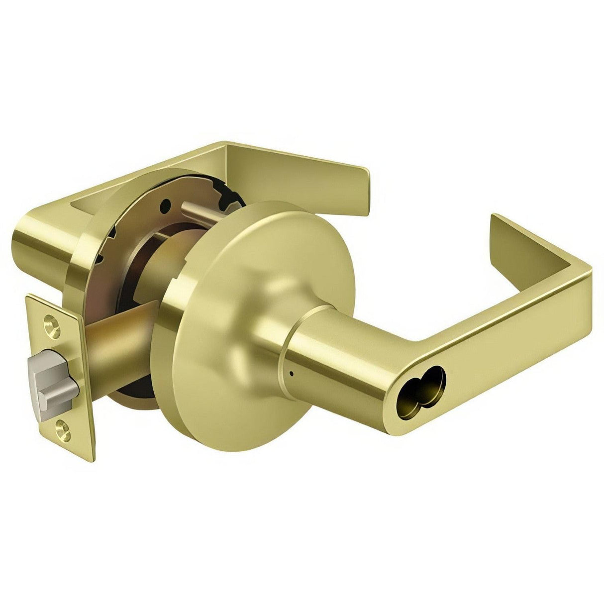 Deltana CL500FRCNC-3 Clarendon Grade 1 Door Lever without Cylinder Polished Brass