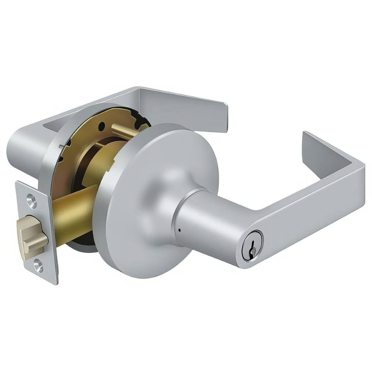 Deltana CL504FLC-26D Clarendon Single Cylinder Grade 1 Storeroom Door Lever Brushed Chrome