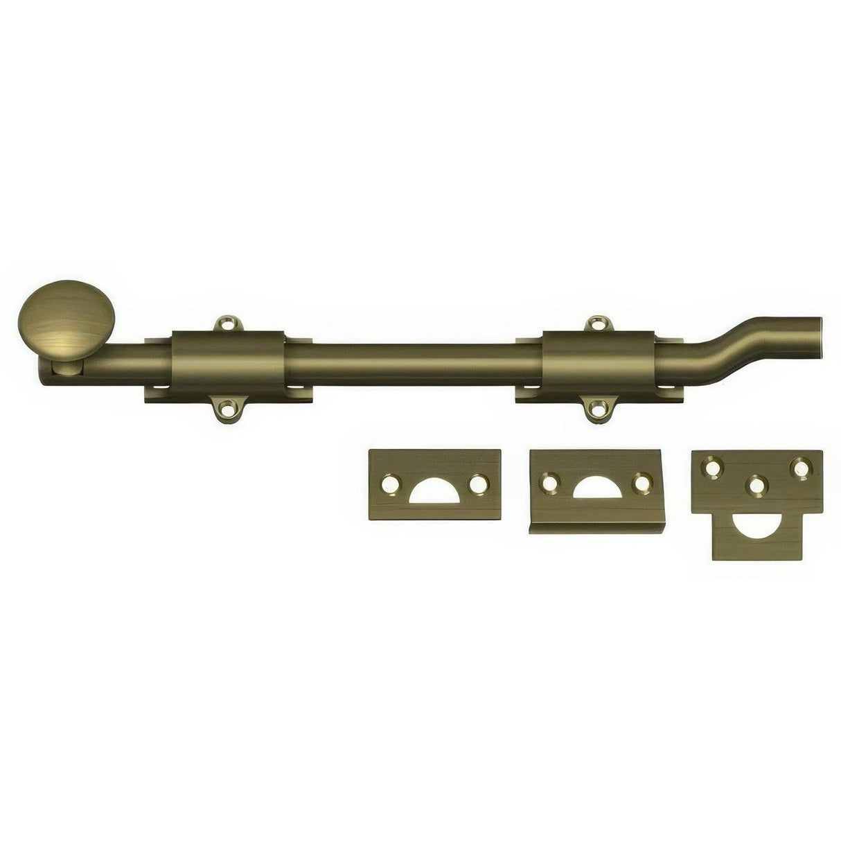 Deltana FPG105 FPG10 10" HD Offset Surface Bolt Antique Brass