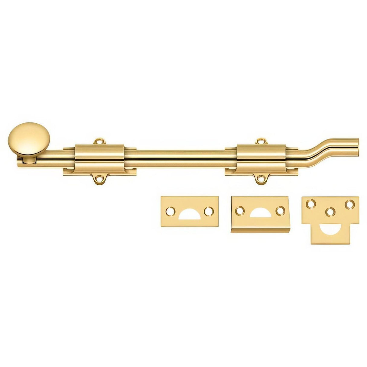 Deltana FPG10CR003 FPG10 10" HD Offset Surface Bolt Lifetime Polished Brass