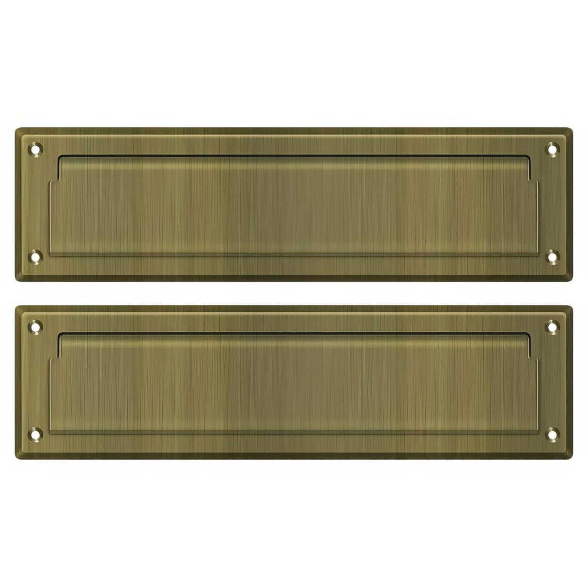 Deltana MS212U5 MS212 13-1/8" x 3-5/8" Mail Slot with Interior Flap Antique Brass