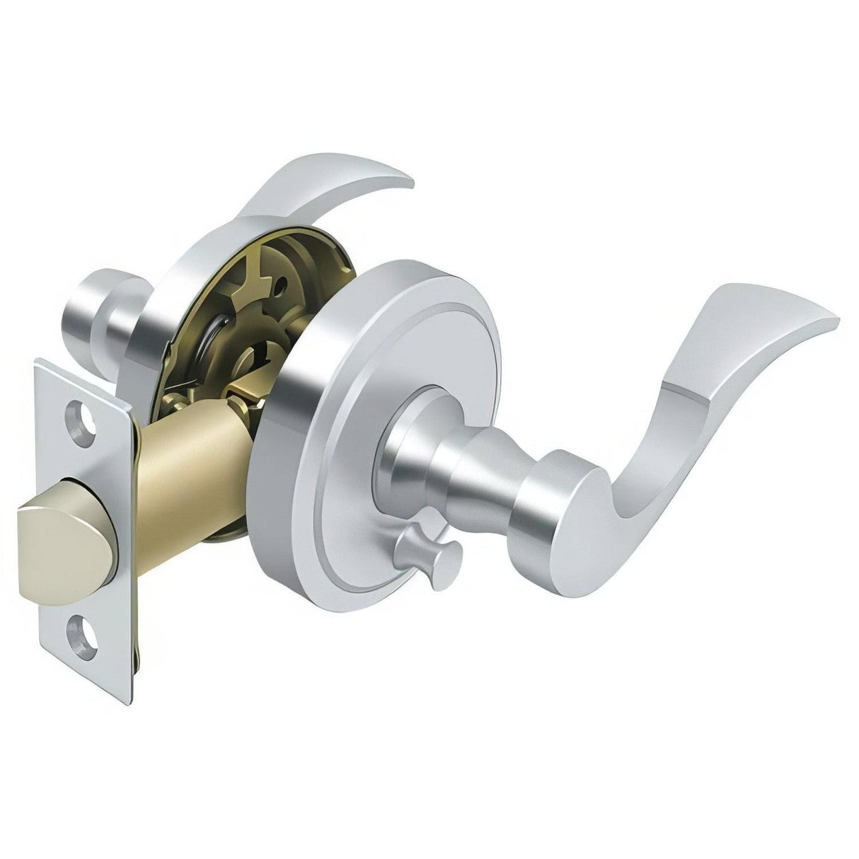 Deltana PRLLR2U26LH PRLLR2-LH Elite Lacovia Left Handed Privacy Door Lever Bright Chrome