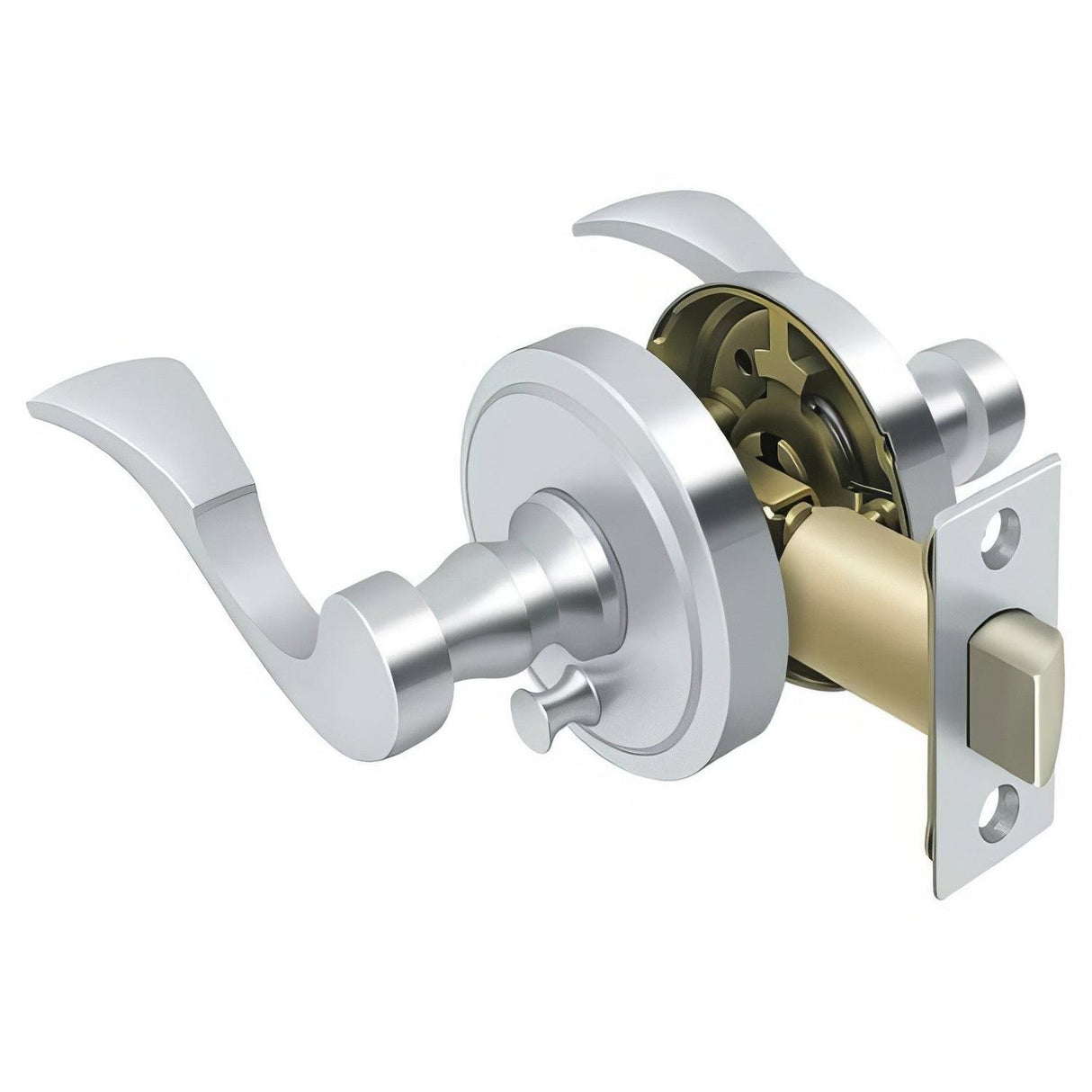 Deltana PRLLR2U26RH PRLLR2-RH Elite Lacovia Right Handed Privacy Door Lever Bright Chrome