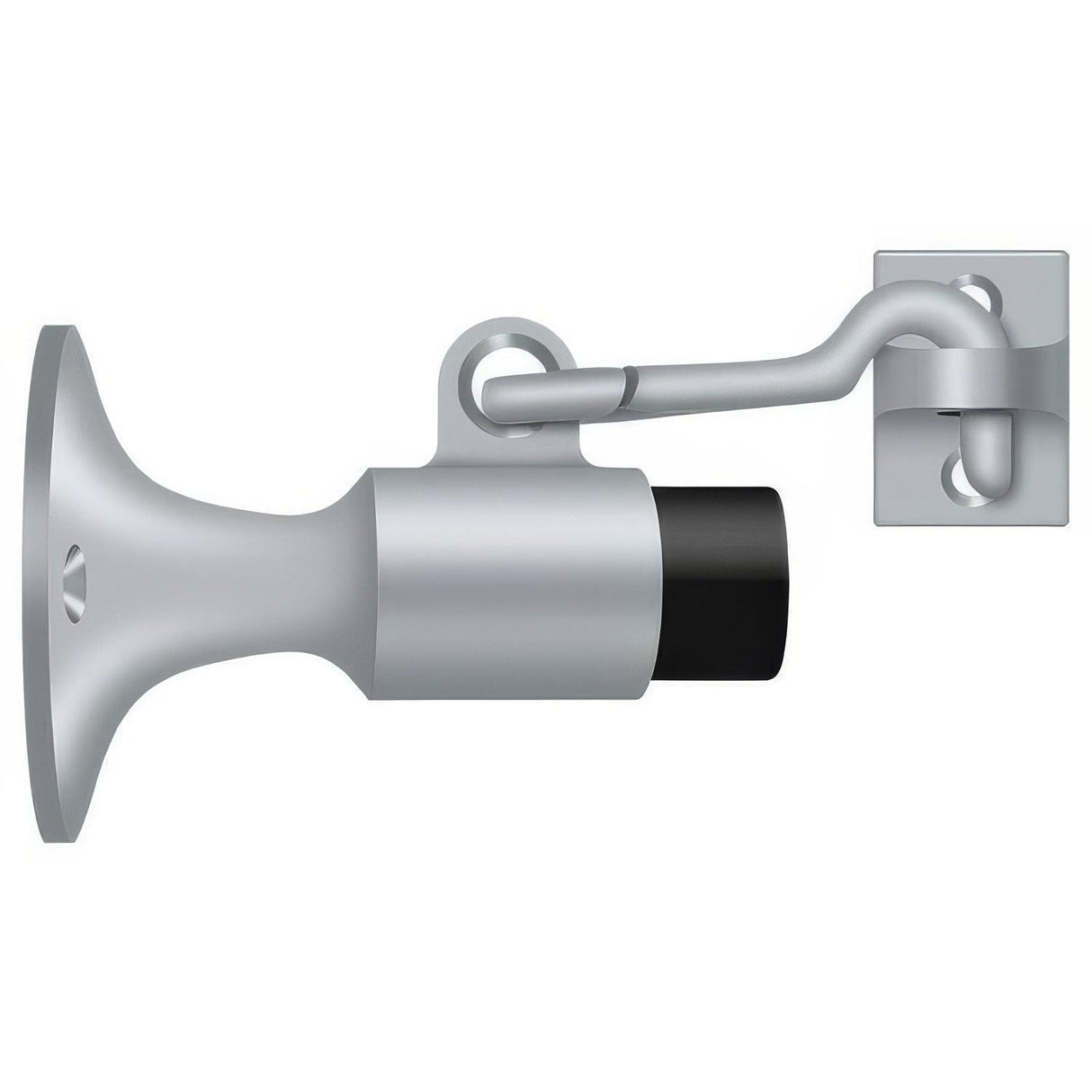 Deltana SAHW325U26D SAHW325 3-5/8" Wall Mount Door Stop with Hook Latch Satin Chrome