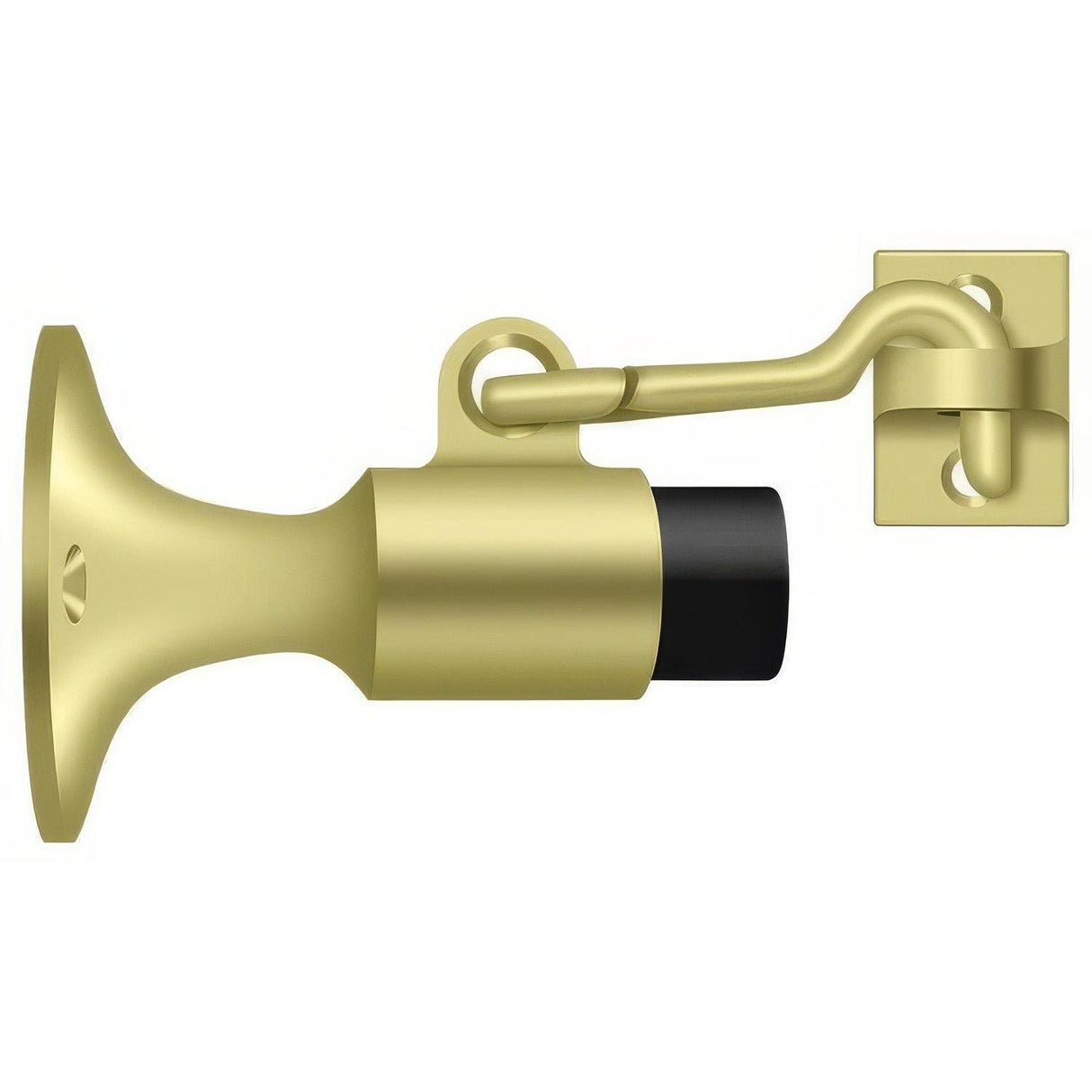 Deltana SAHW325U3 SAHW325 3-5/8" Wall Mount Door Stop with Hook Latch Polished Brass
