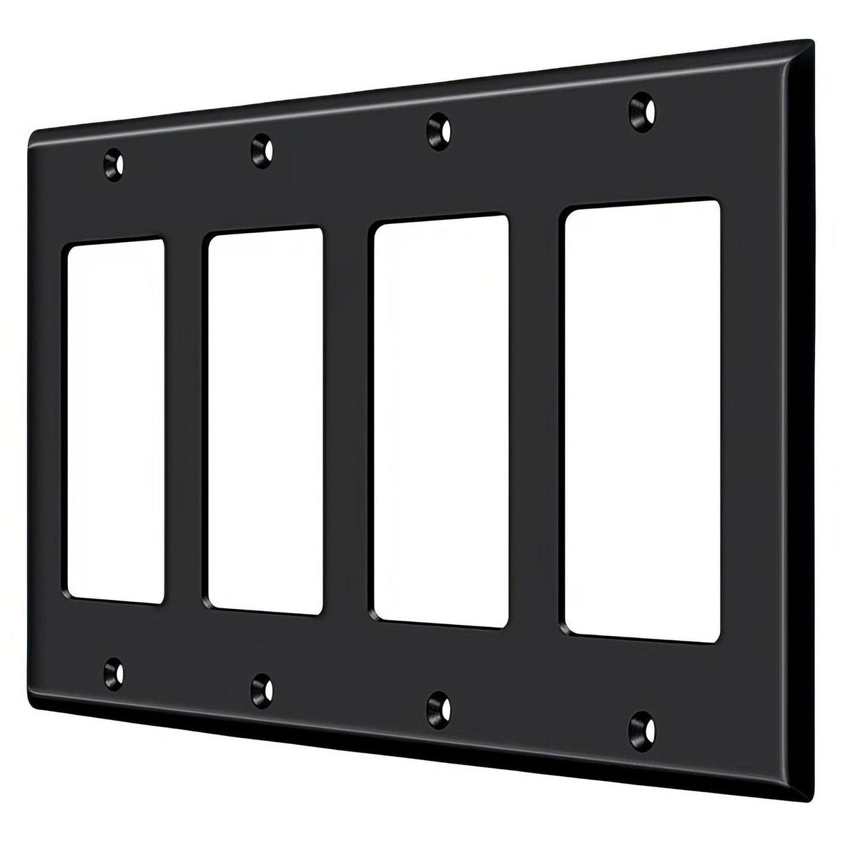 Deltana SWP4744U19 SWP4744 8-1/8" x 4-5/8" 4 Rocker Switch Plate Cover Paint Black