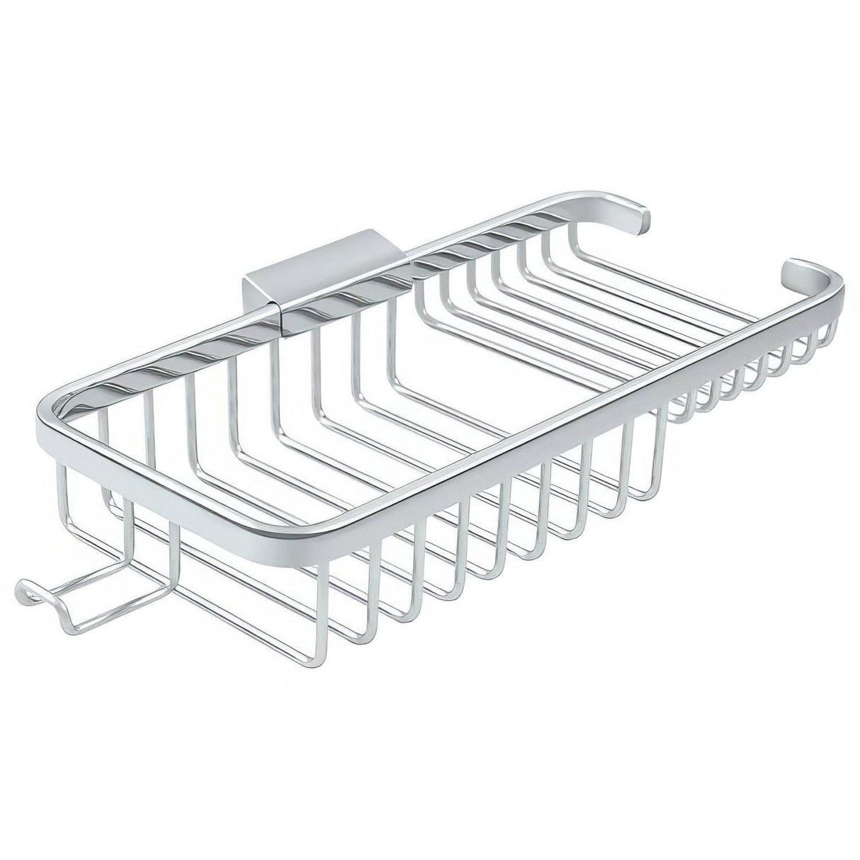 Deltana WBR1051HU26 WBR1051H 10-3/8" x 4-7/8" Dual Level Wire Shower Basket with Hook Chrome