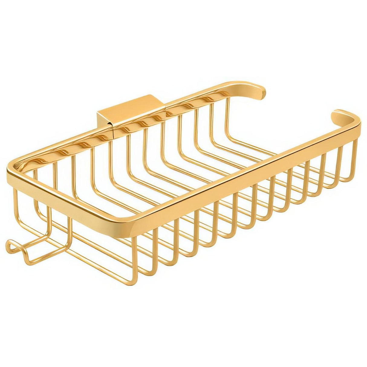 Deltana WBR1052HCR003 WBR1052H 10-3/8" x 4-7/8" Wire Shower Basket with Hook Lifetime Polished Brass