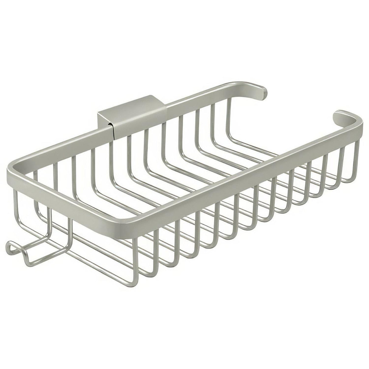 Deltana WBR1052HU15 WBR1052H 10-3/8" x 4-7/8" Wire Shower Basket with Hook Satin Nickel