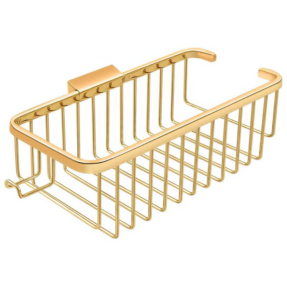 Deltana WBR1054HCR003 WBR1054H 10-3/8" x 4-7/8" Wire Shampoo Shower Basket with Hook Lifetime Polished Brass