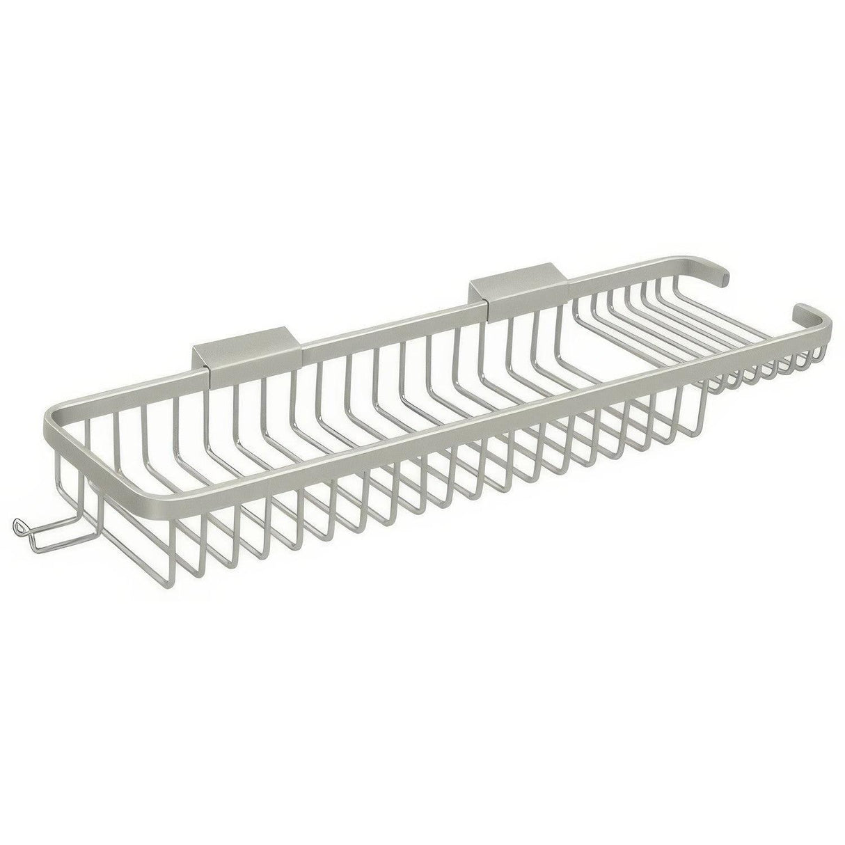 Deltana WBR1850HU15 WBR1850H 17-3/4" x 4-7/8" Dual Level Wire Shower Basket with Hook Satin Nickel