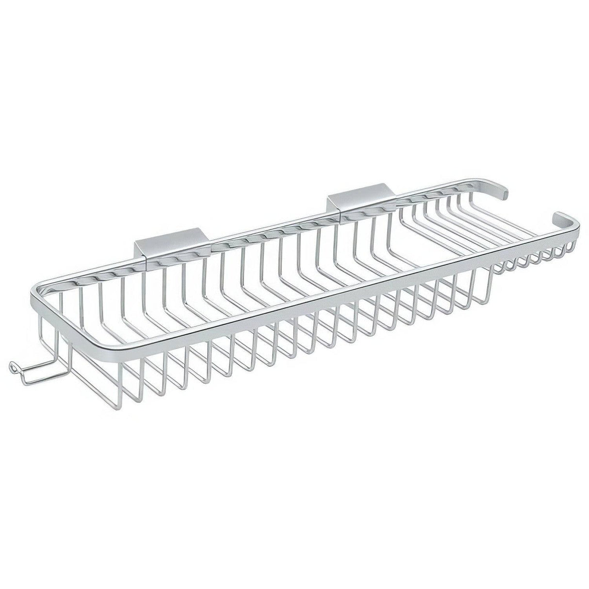 Deltana WBR1850HU26 WBR1850H 17-3/4" x 4-7/8" Dual Level Wire Shower Basket with Hook Chrome