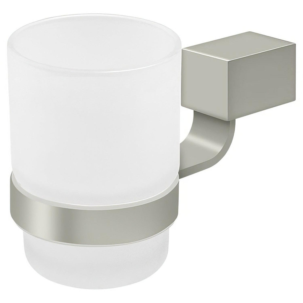 Deltana ZA2014-15 Glass Tumbler with Toothbrush Holder Satin Nickel