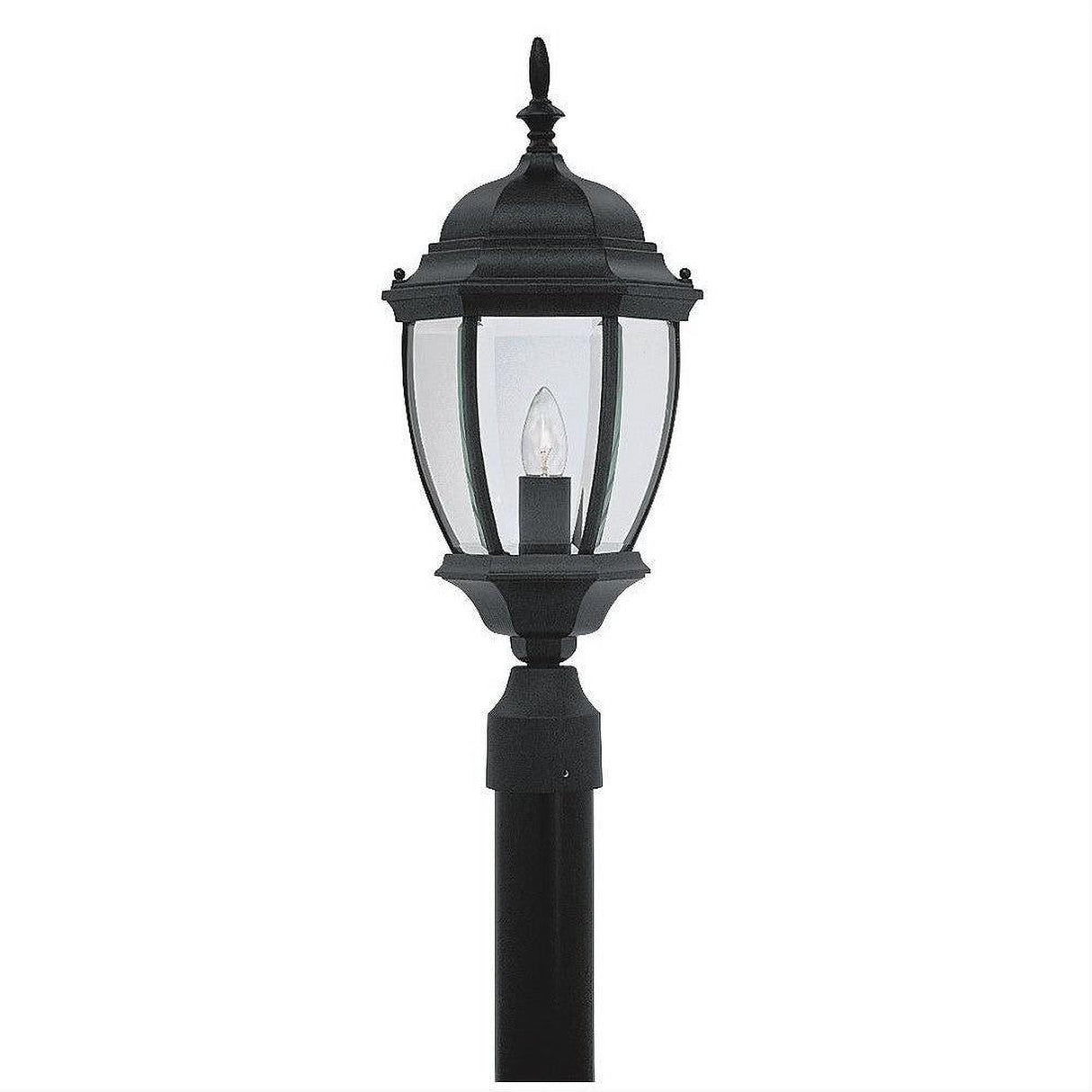 Designers Fountain 2436-BK Tiverton 1 Light Cast Aluminum 9 1/2" Post Lantern Black