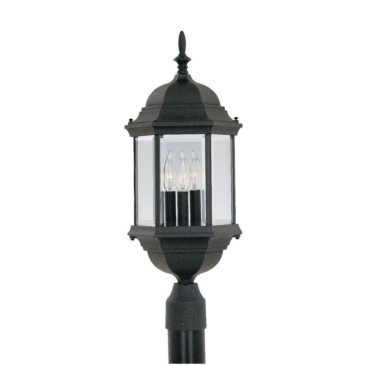 Designers Fountain 2986-BK Devonshire 3 Light Cast Aluminum 9 1/2" Post Lantern Black