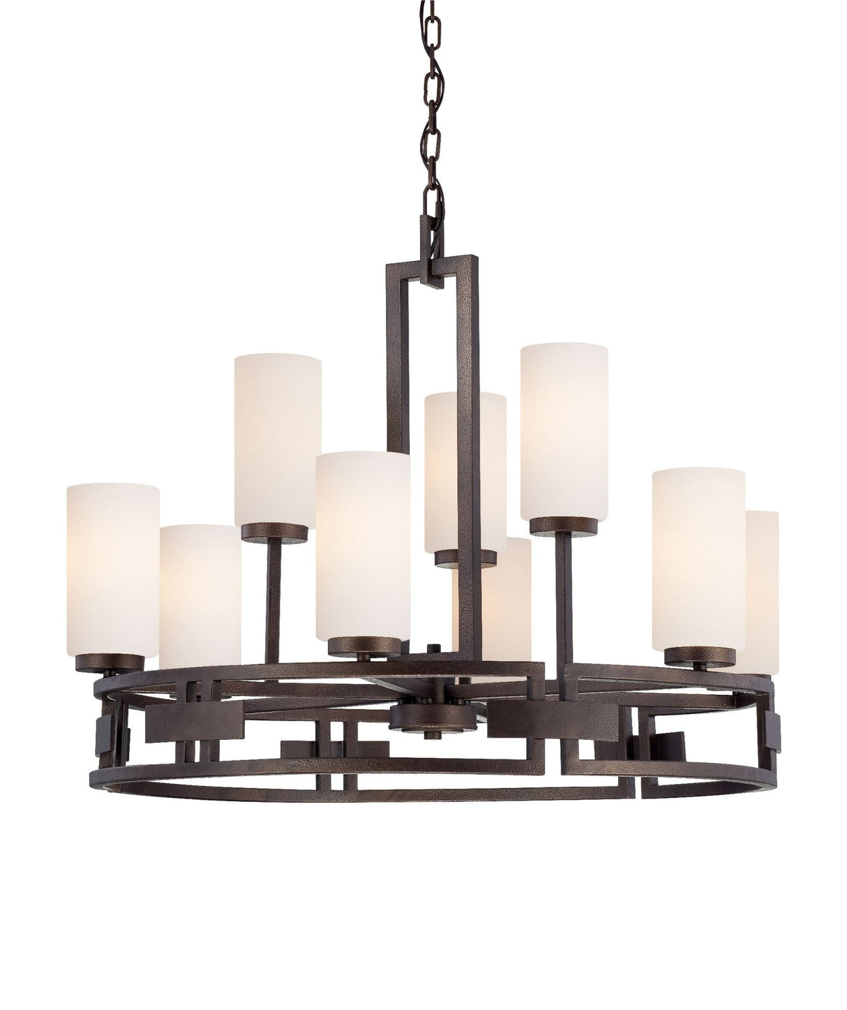 Designers Fountain 83889-FBZ Del Ray Transitional 9 Light Up Lighting Chandelier Flemish Bronze