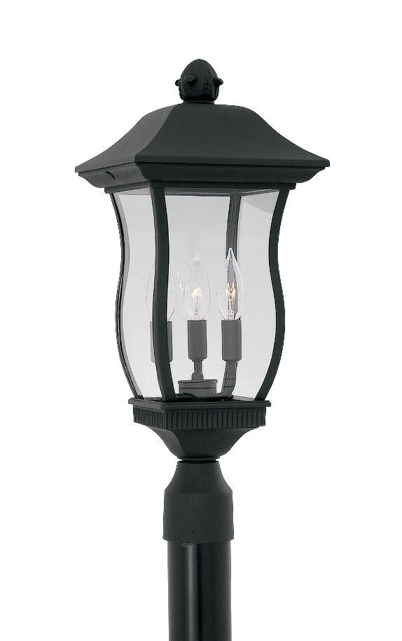 Designers Fountain 2726-BK Chelsea 3 Light 9" Cast Aluminum Post Wall Lantern