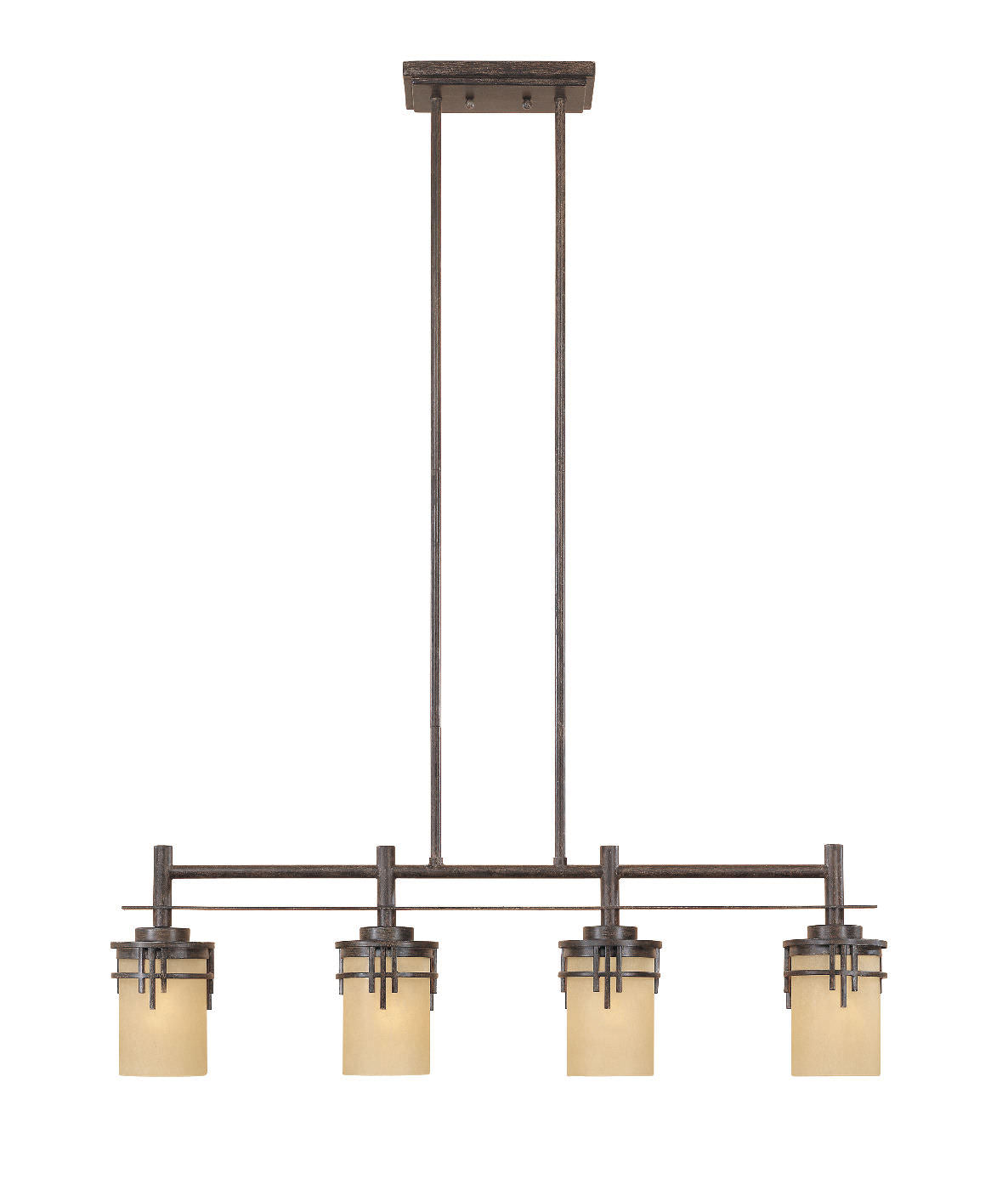Designers Fountain 82138-WM Mission Ridge Asian Four Light Down Lighting Island Billiard Fixture