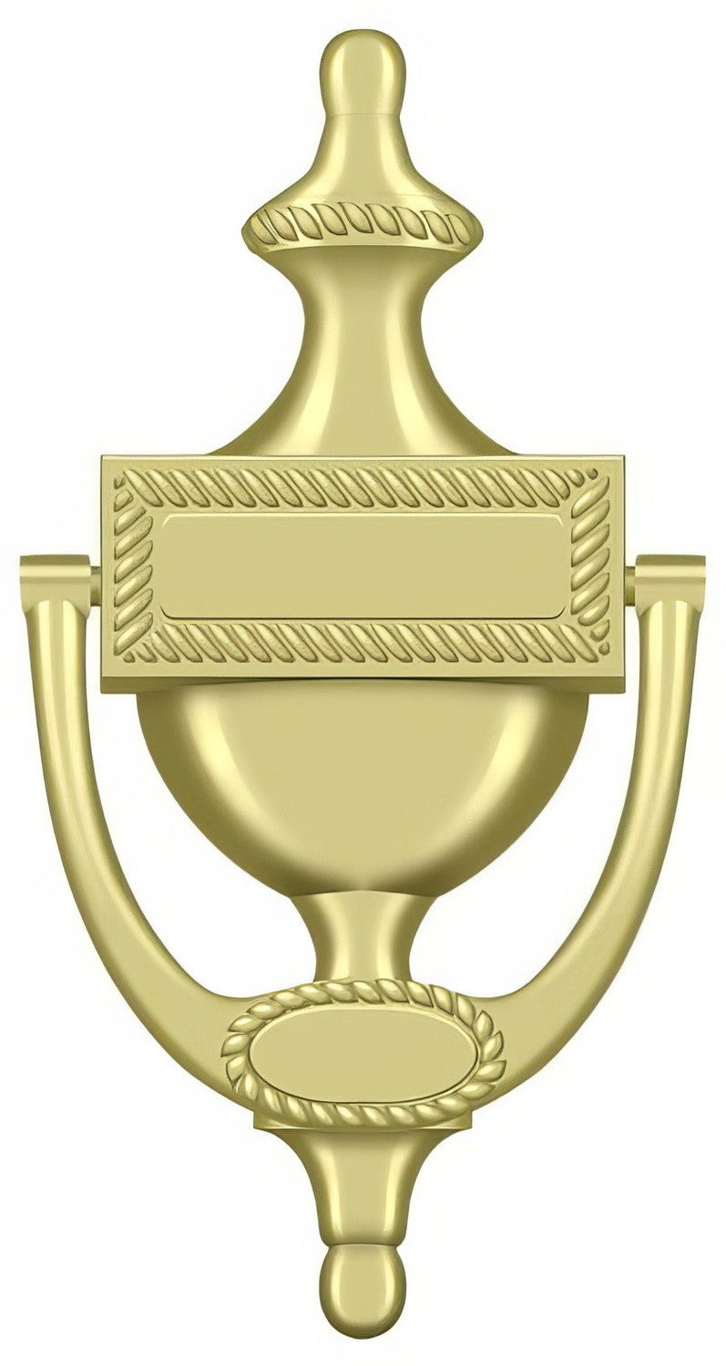 Deltana DKR75U3 polished brass door knocker
