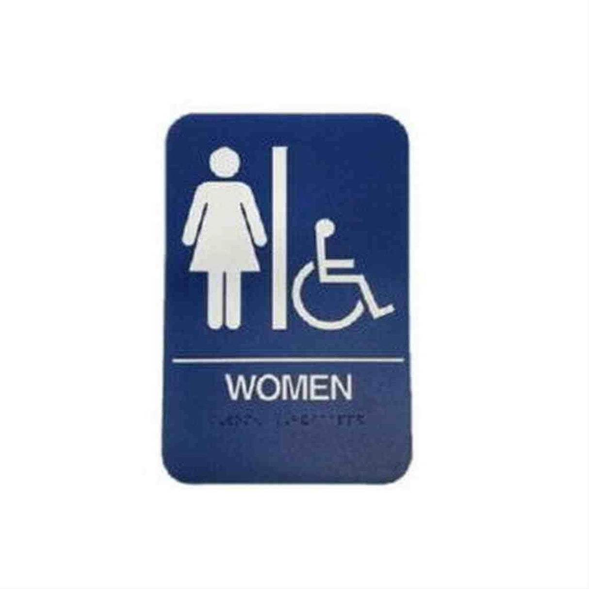 Don-Jo HS907005 ADA Sign White on Blue