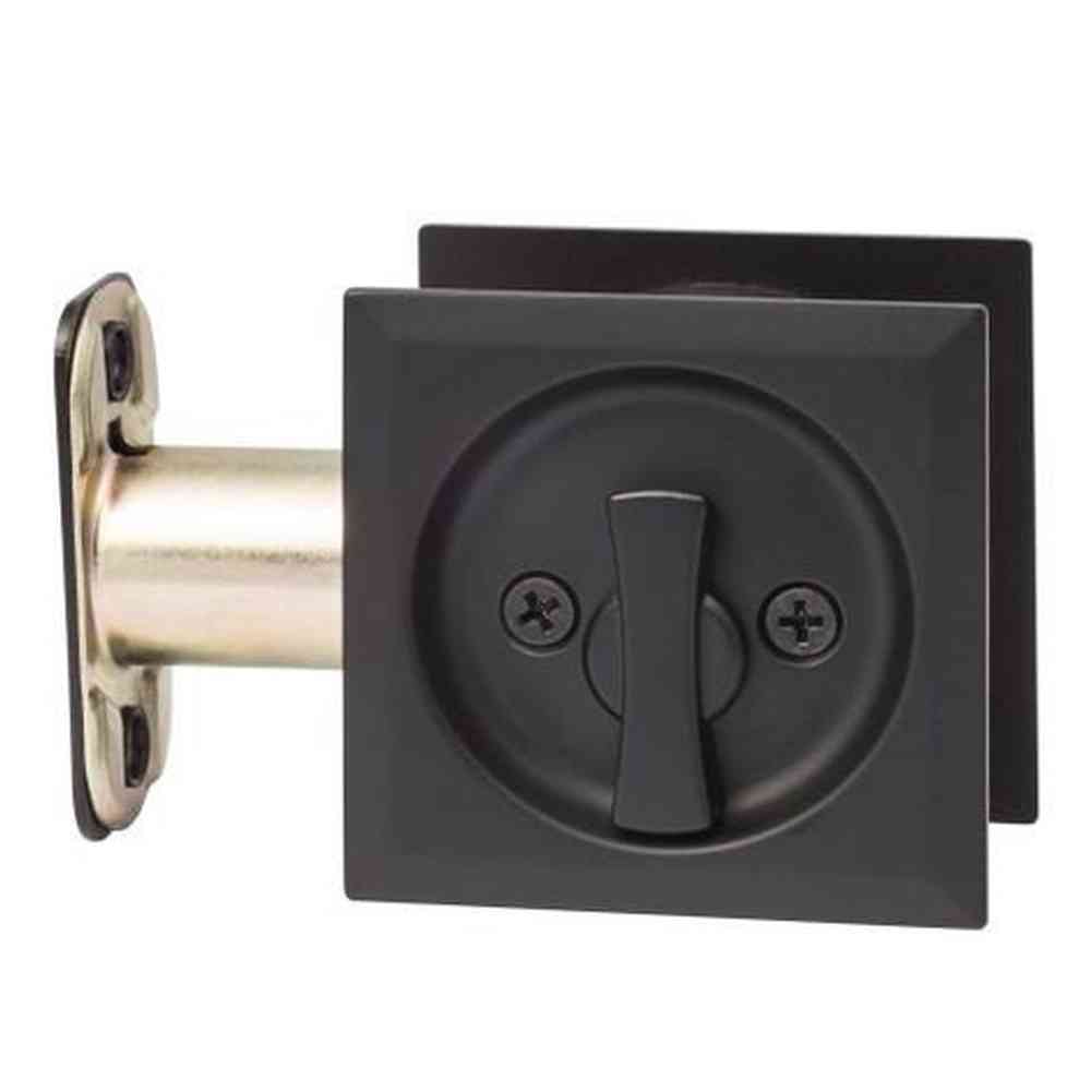 Sure-Loc DP-SQ02 FBL flat black privacy pocket door pull