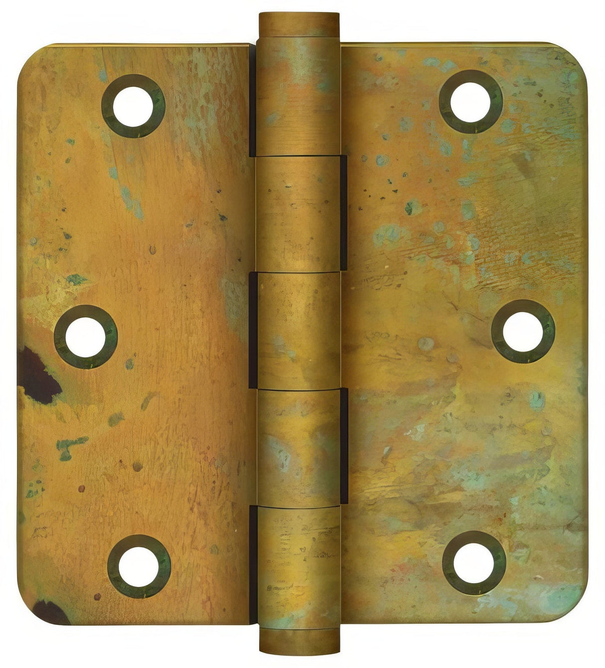 Deltana DSB35R4RT-R door hinge in satin stainless, front view