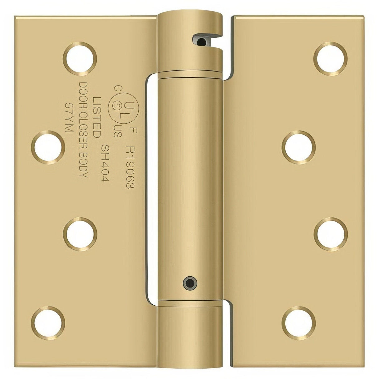 Deltana DSH44U4 brushed brass spring hinge