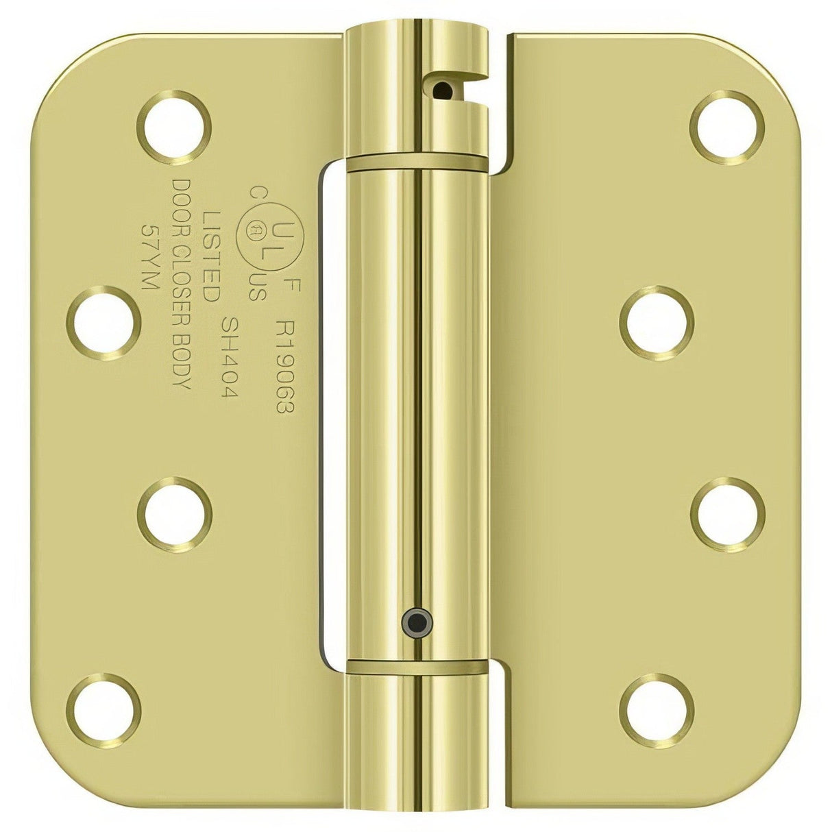 Deltana DSH4R53 polished brass spring hinge