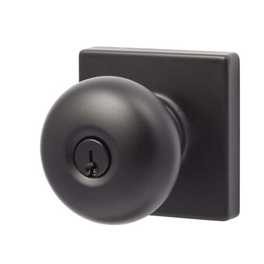 Sure-Loc DU107-SQ FBL flat black keyed entry door knob