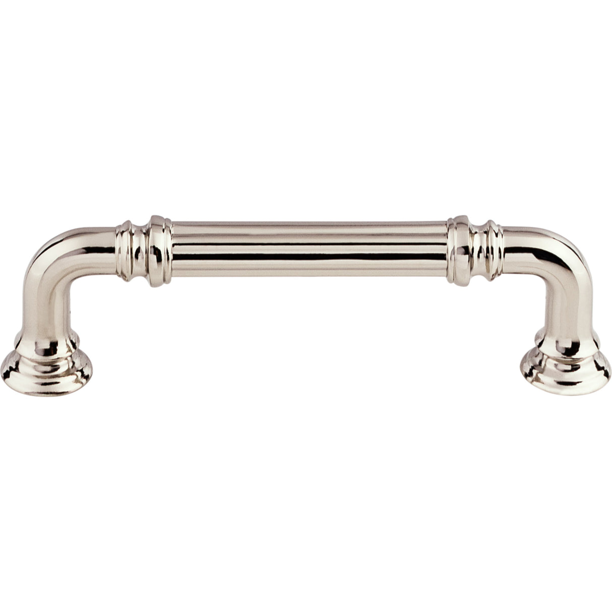 Top Knobs TK322PN Reeded 3 3/4" Center to Center Bar Pull Polished Nickel