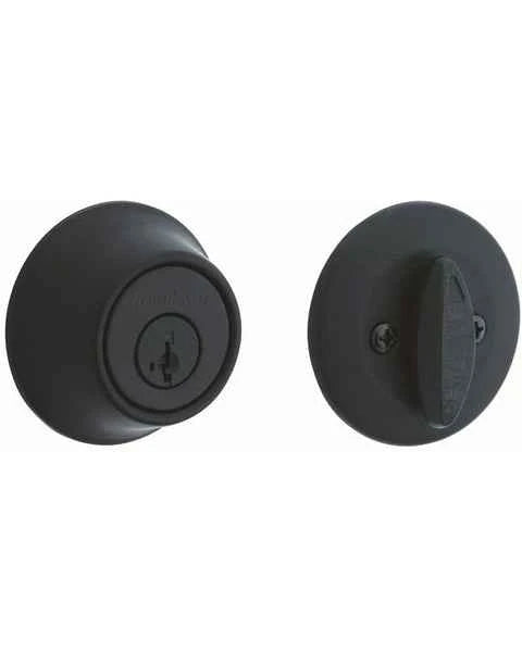 Kwikset 660RDT Single Cylinder Round Deadbolt SmartKey in Matte Black