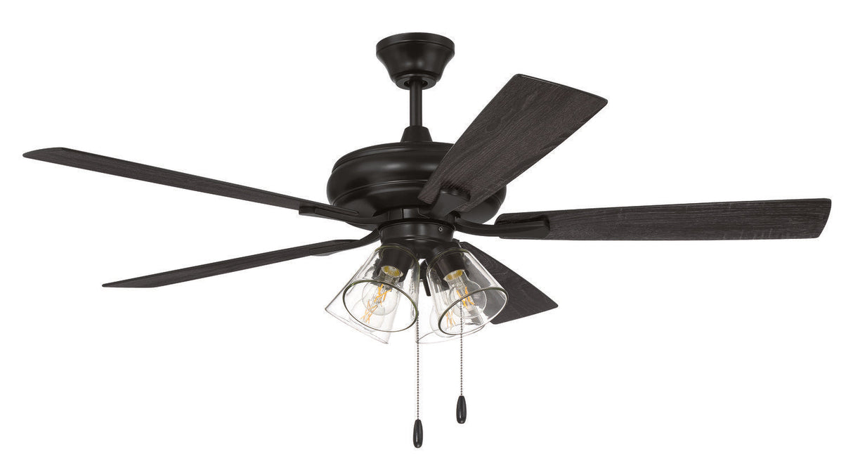 Craftmade ECF104FB5-FBGW flat black ceiling fan blades included