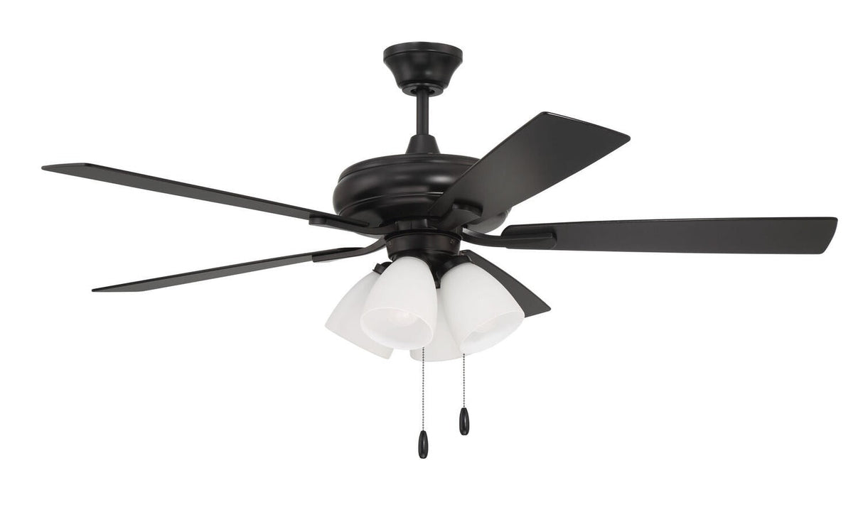 Craftmade ECF114FB5-FBGW flat black ceiling fan blades included