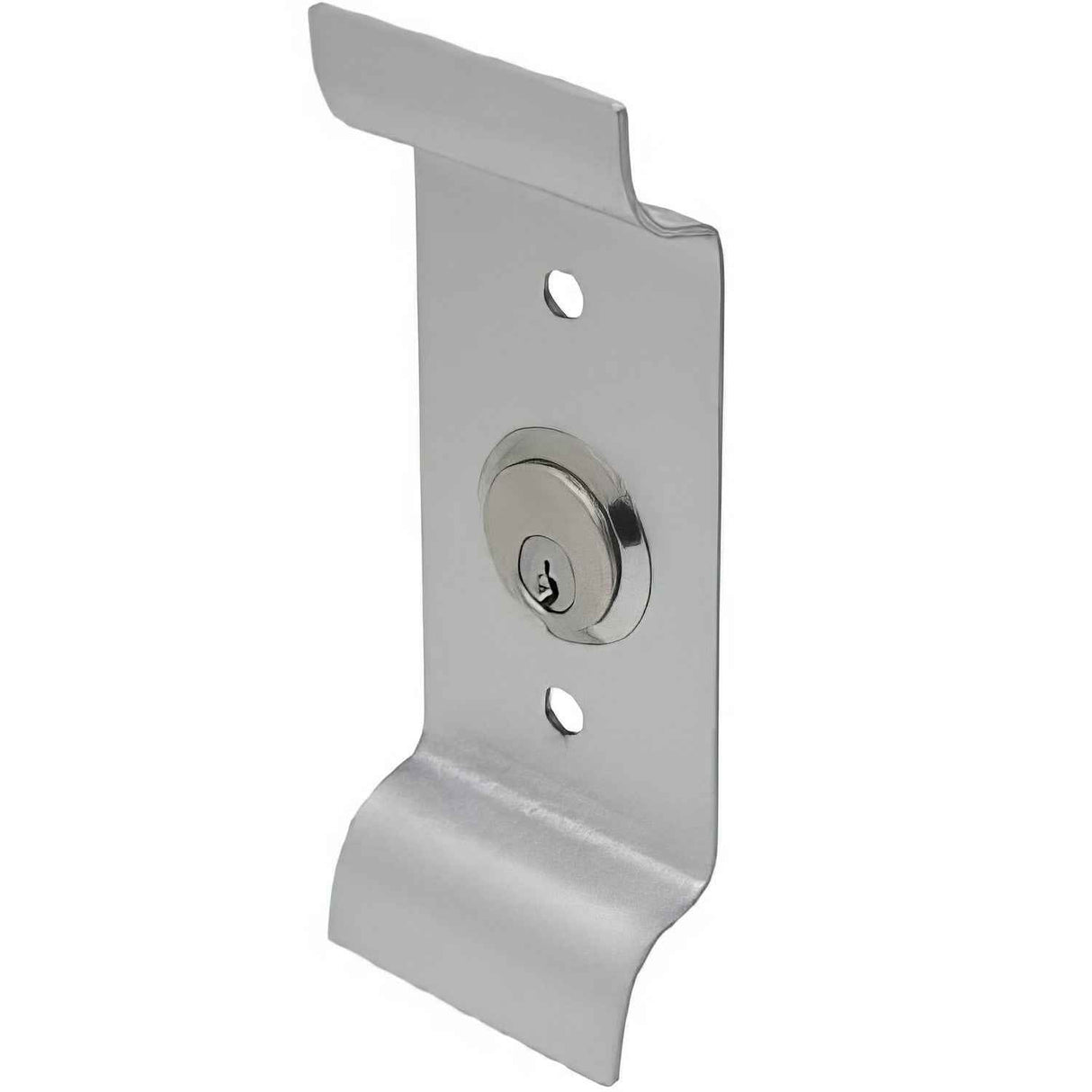 Copper Creek ED-PCYL-AL Bulldog Exit Device trim - pull plate in polished brass, additional view
