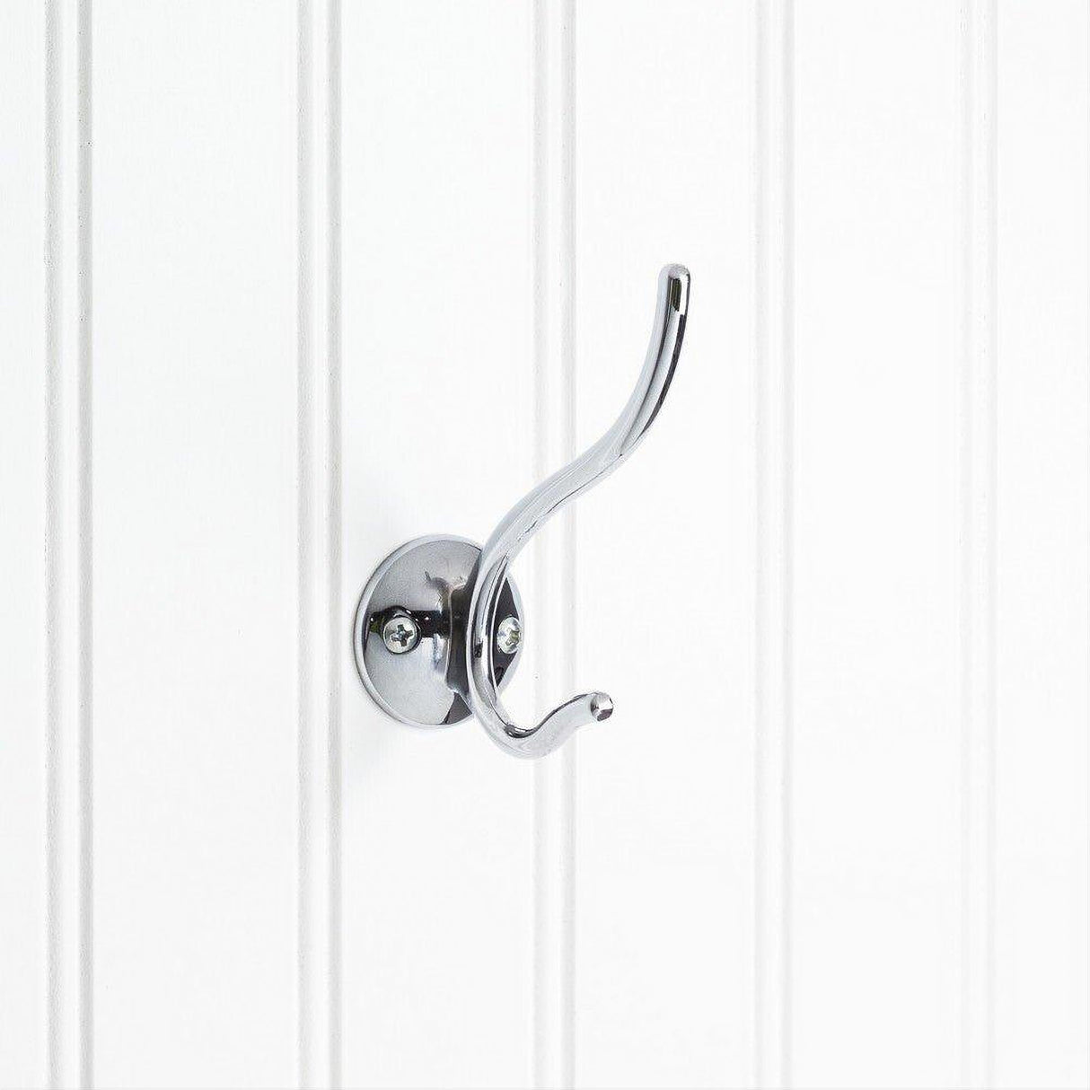 Elements YD30-381PC 3-13/16" Double Zinc Wall Mount Decorative Coat Hook Polished Chrome