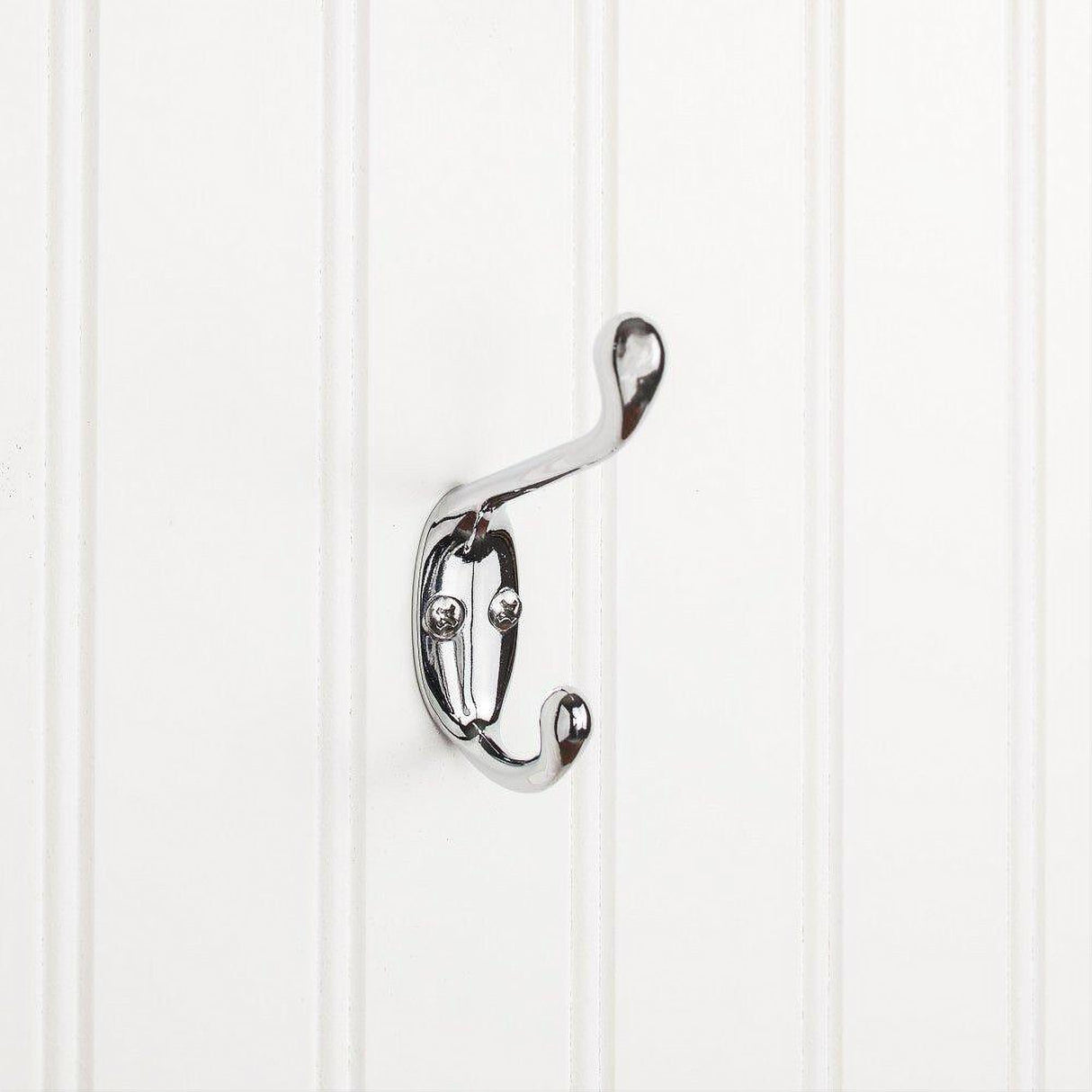 Elements YD40-337PC 3-3/8" Double Zinc Wall Mount Coat Hook Polished Chrome