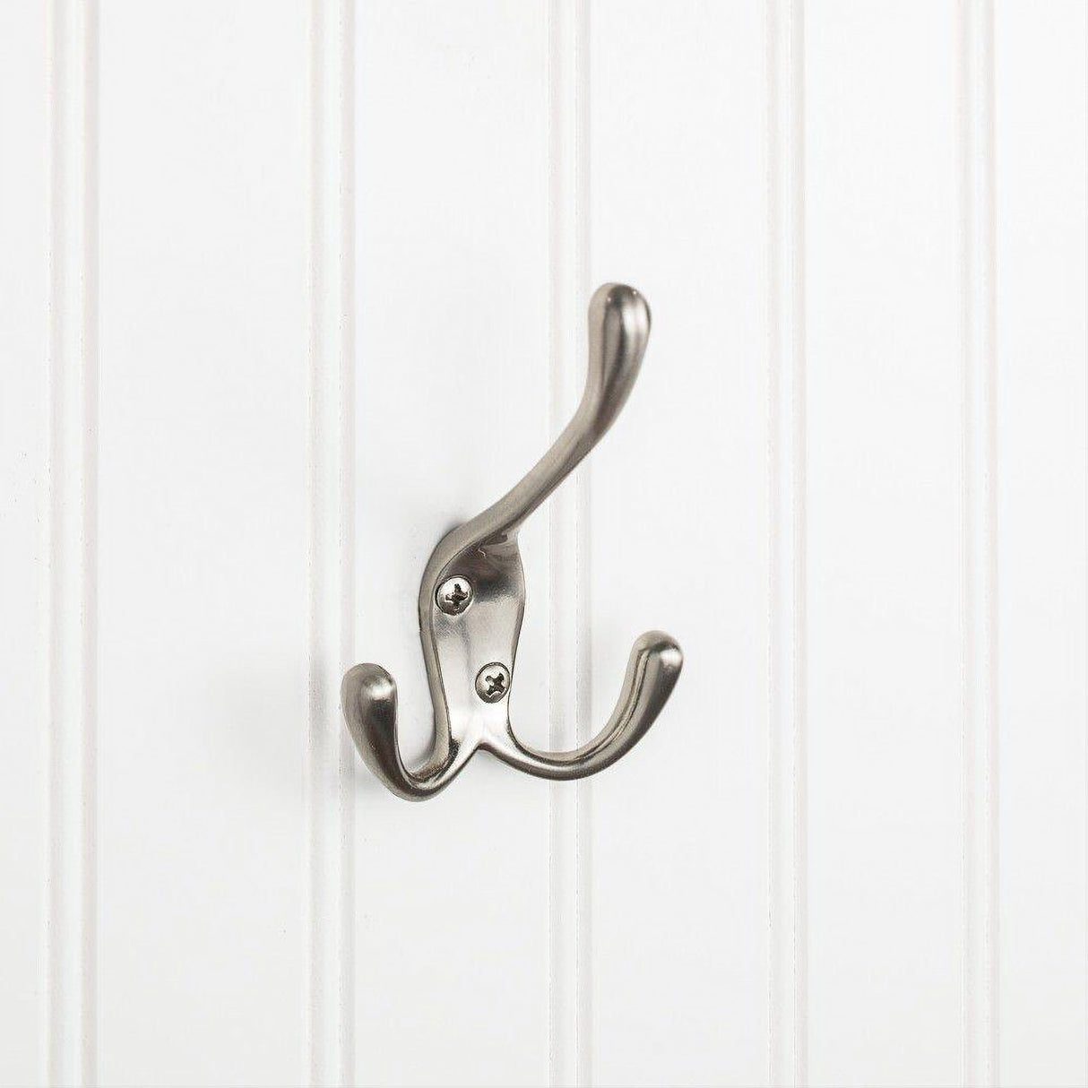 Elements YT40-400SN 4" Triple Zinc Wall Mount Coat Hook Satin Nickel