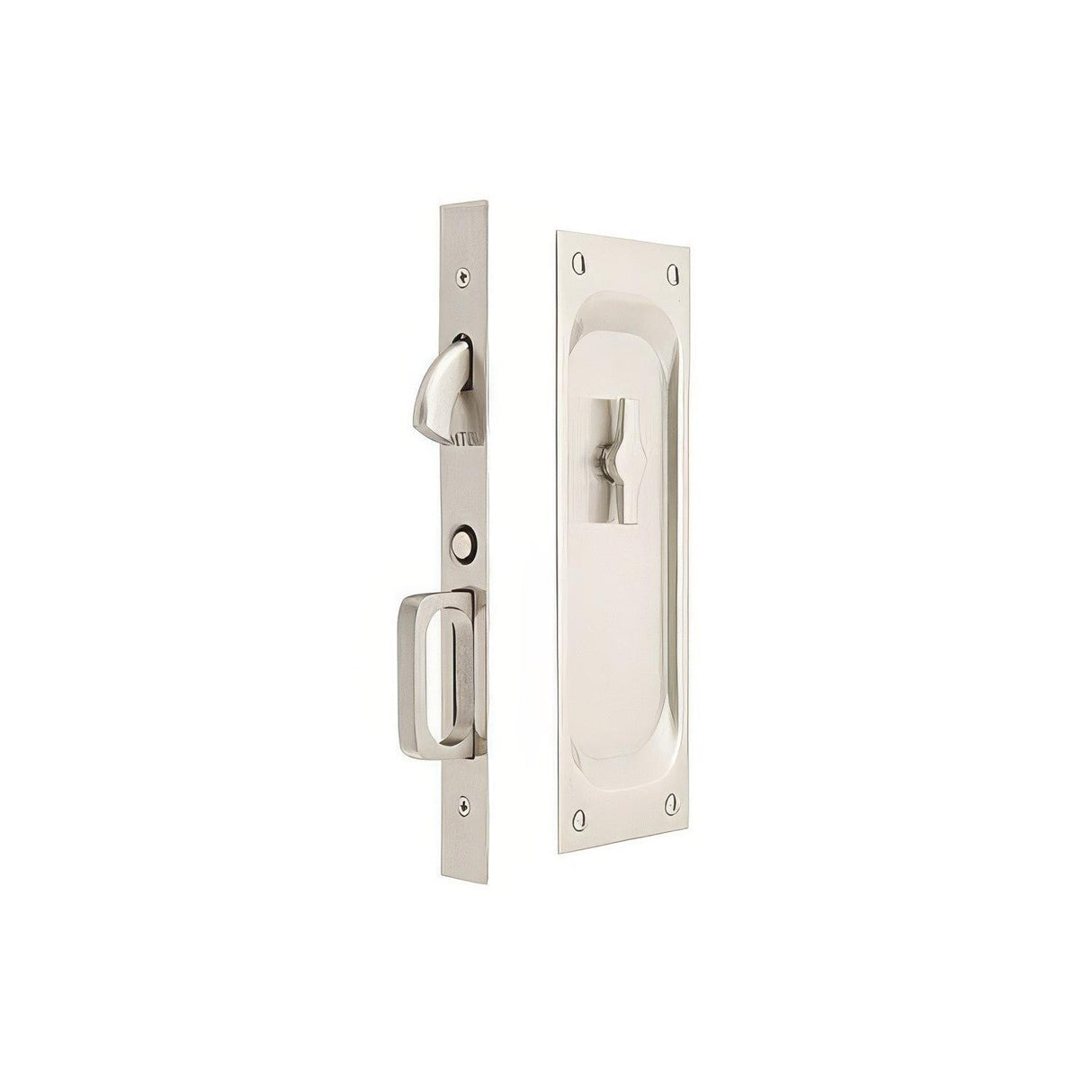 Emtek 2104US15134 2104US 7-1/2" Height Solid Brass Passage Pocket Door Mortise Latch Satin Nickel