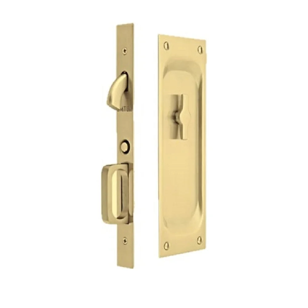 Emtek 2105US3NL138 7-1/2" Height Solid Brass Privacy Pocket Door Mortise Lock Unlacquered Brass