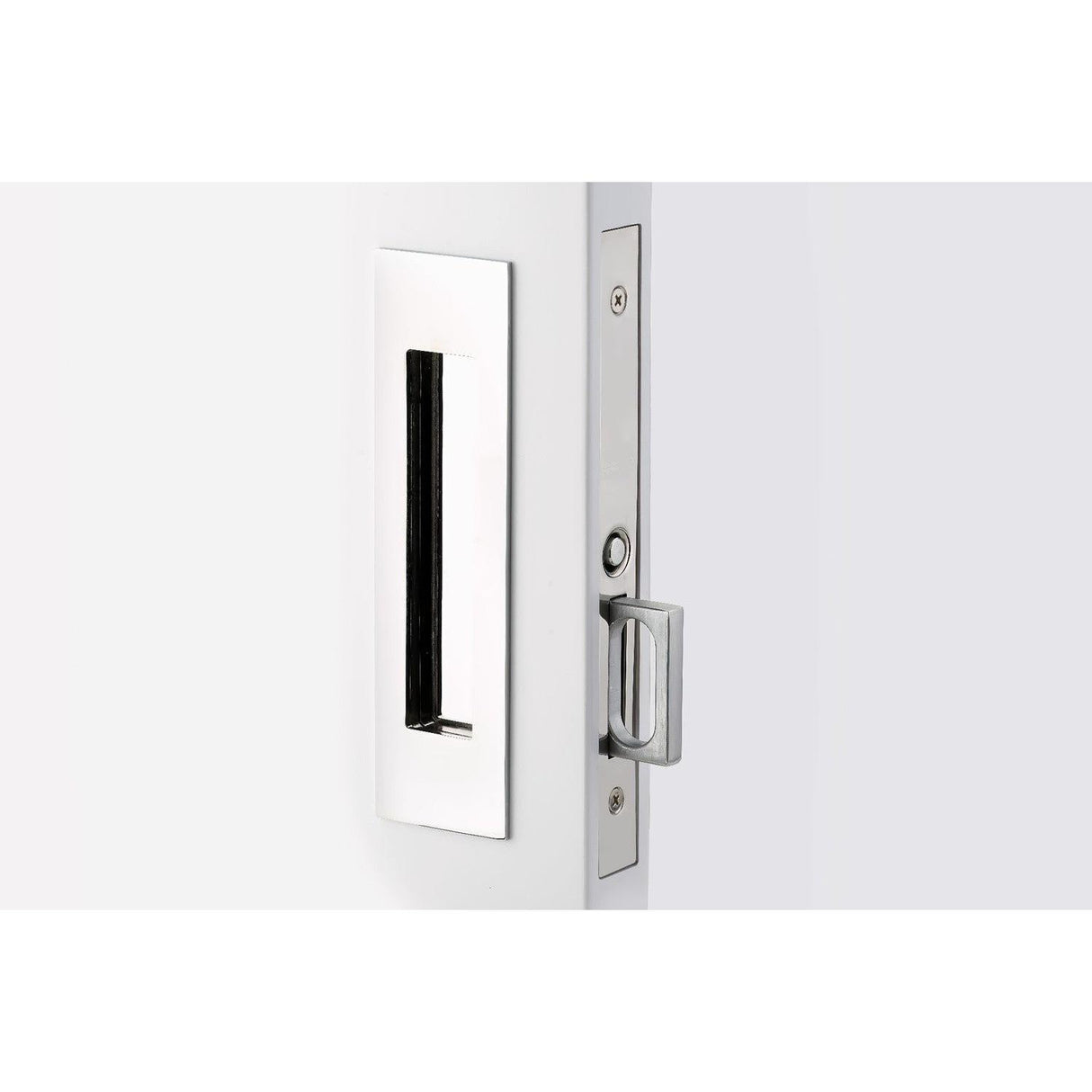 Emtek 2154US26138 2154US138 Narrow Modern Rectangular Passage Pocket Door Mortise Lock Polished Chrome