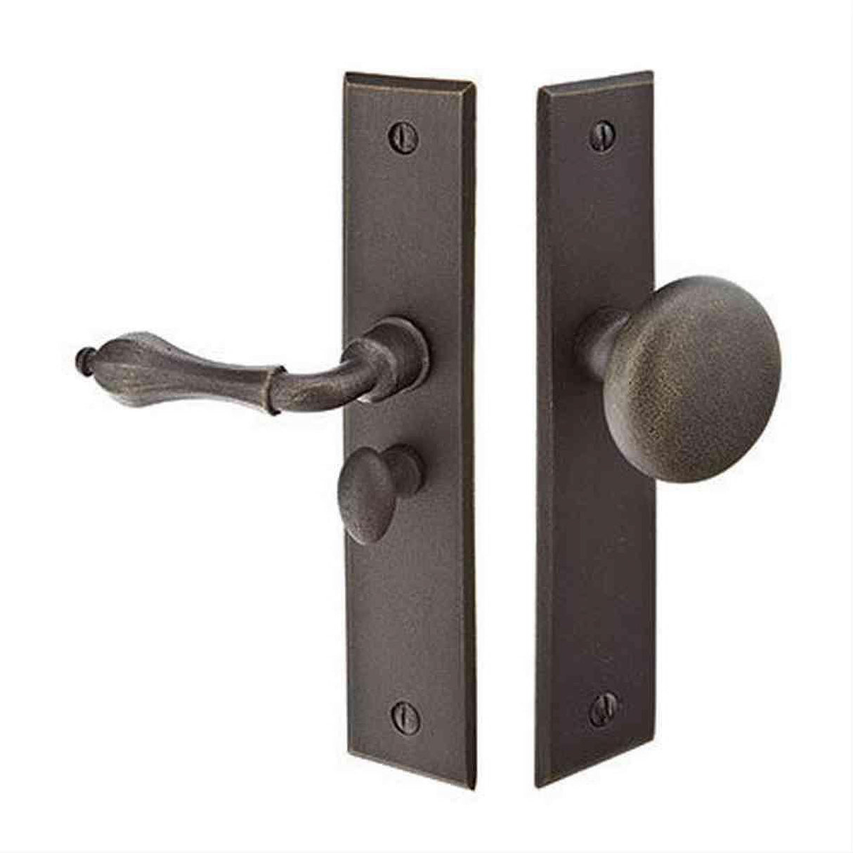 Emtek 2291MBRH 6" Rectangular Style Screen Door Lockset Medium Bronze