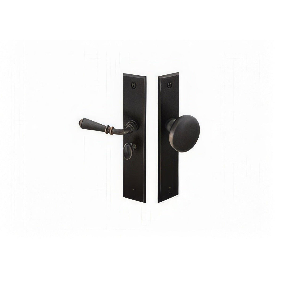 Emtek 2291US19RH 6" Rectangular Style Screen Door Lockset Flat Black