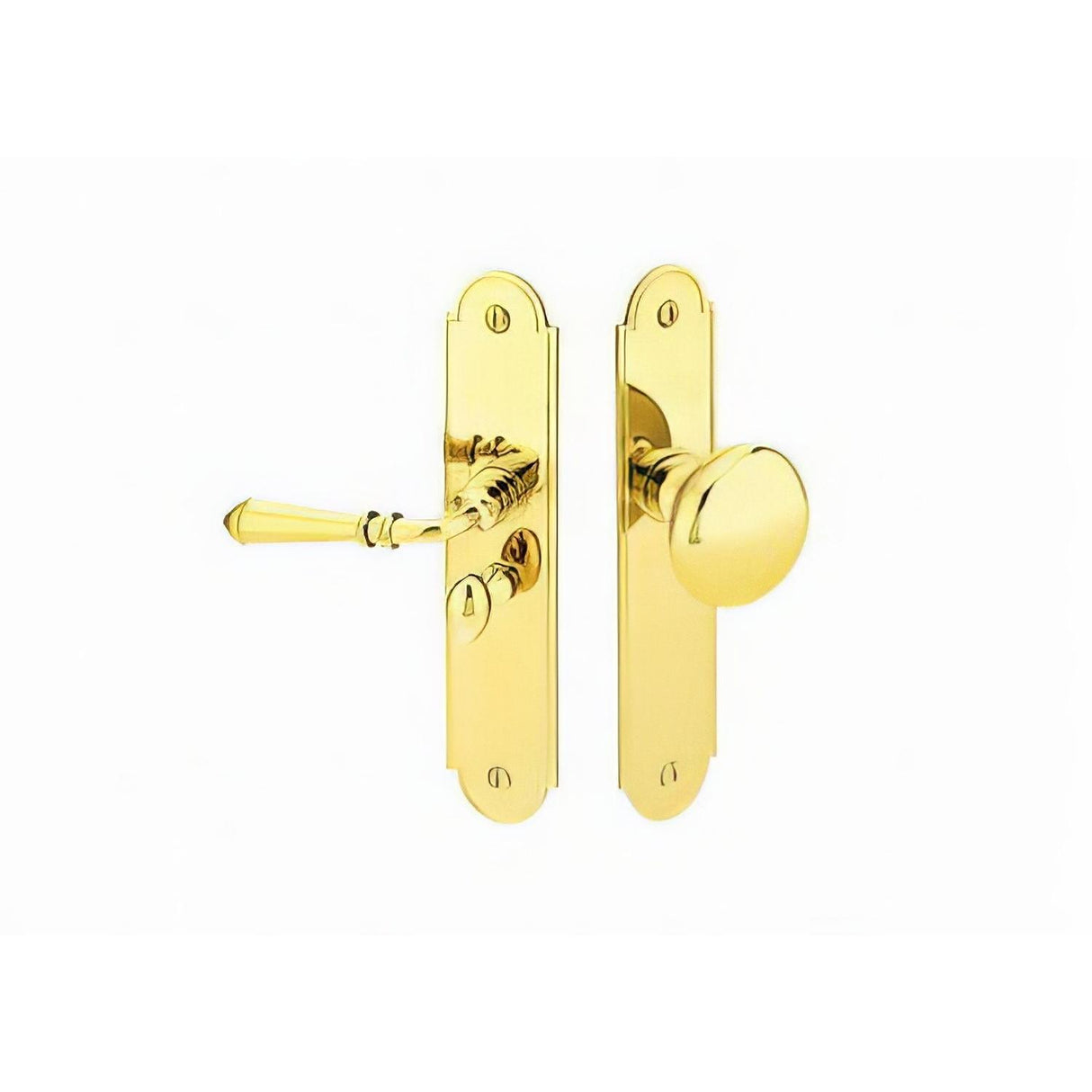 Emtek 2291US3NLLH 6" Rectangular Style Screen Door Lockset Unlacquered Brass