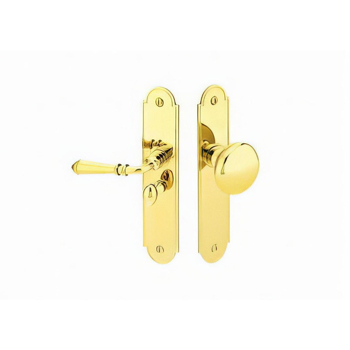 Emtek 2291US3NLRH 6" Rectangular Style Screen Door Lockset Unlacquered Brass