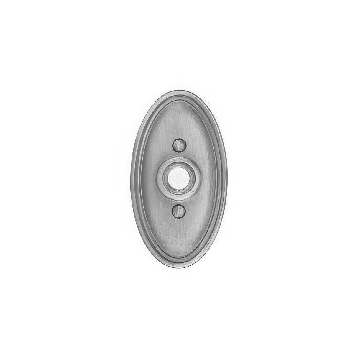 Emtek 2402US19 4-1/2" Height Oval Style Brass Lighted Doorbell Rosette Flat Black